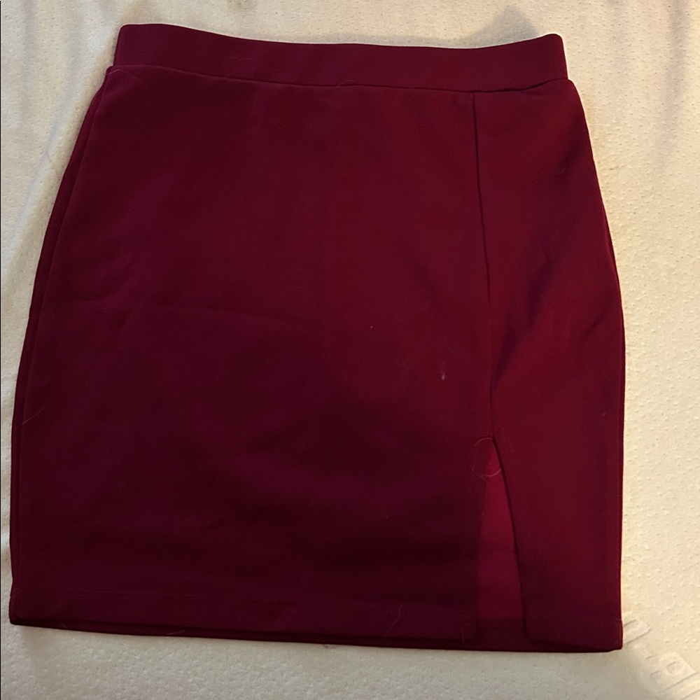 Burgundy Pencil Skirt